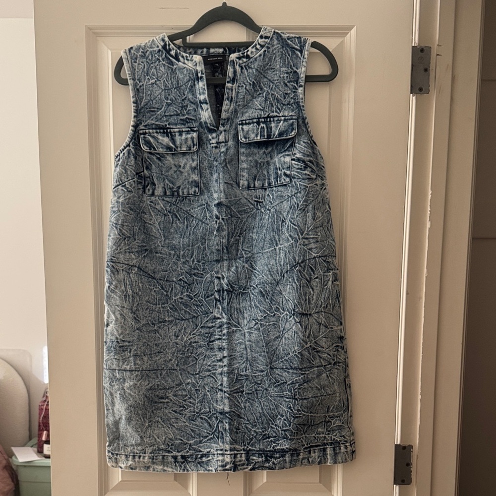 Who What Wear Blue Denim Mini Dress